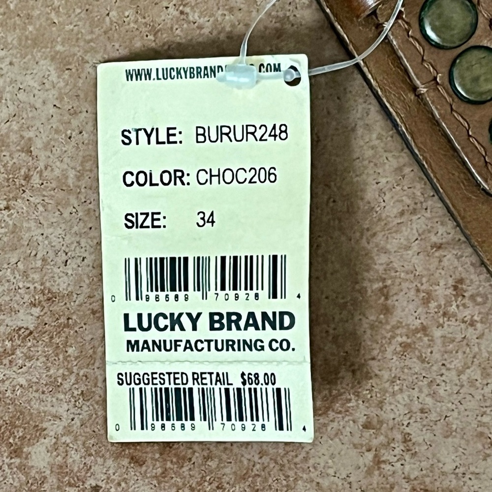 Lucky Brand Tan Leather Belt with Embellished Buckle - Picture 5 of 9